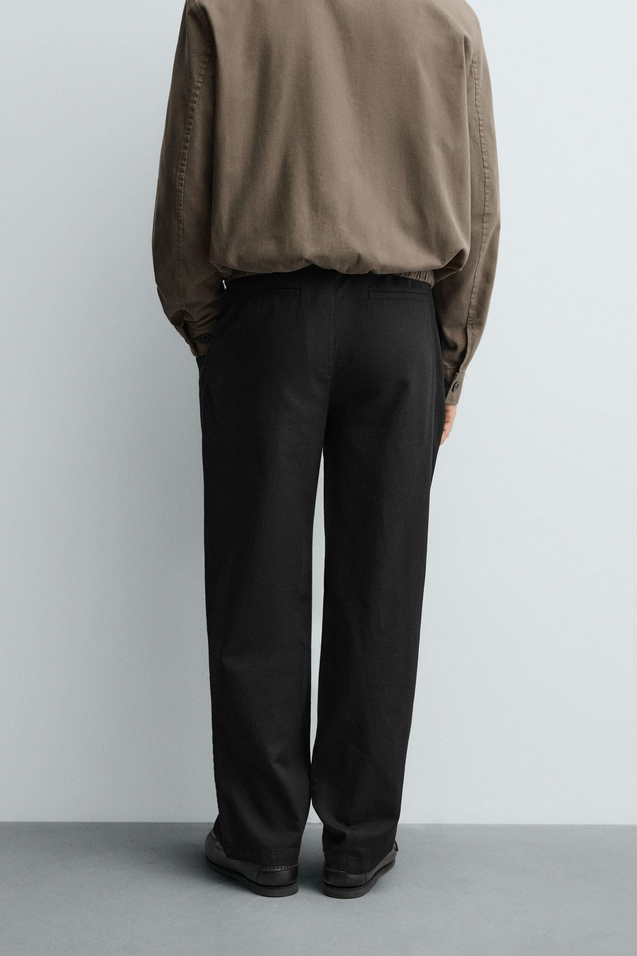 RELAXED FIT COTTON - LINEN PANTS
